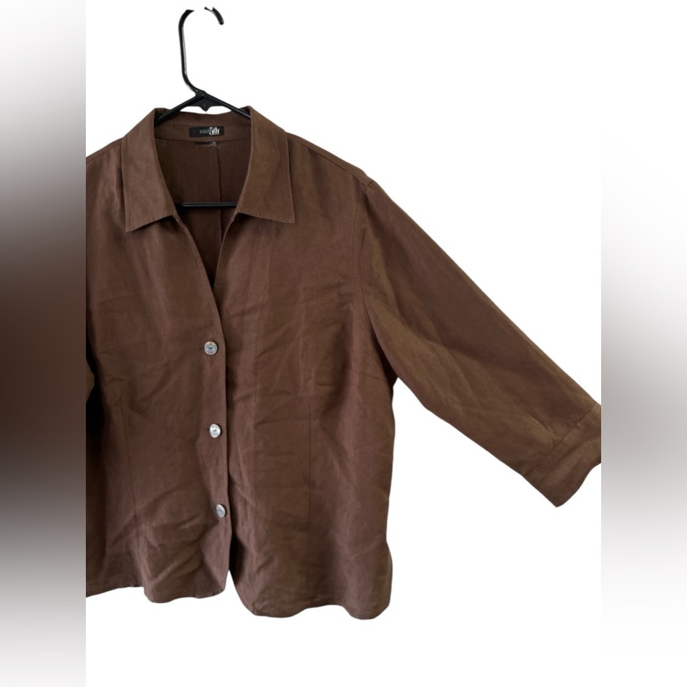 East 5th brown collared button down blouse - Picture 3 of 4